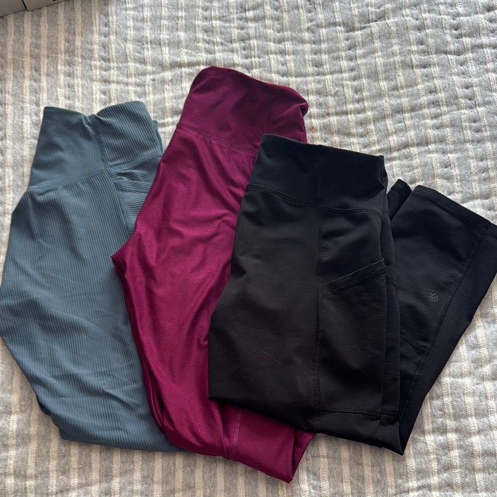 Stylish Leggings Set - Blue, Pink, and Black